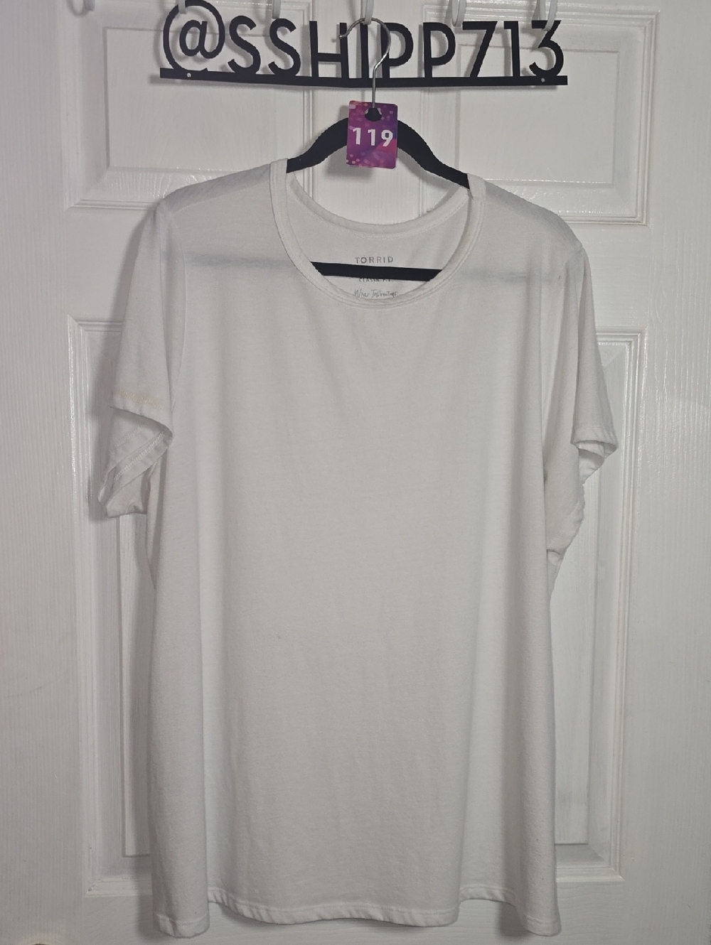 119 torrid 3 3X White Short Sleeve Crew Tee Solid White Tshirt